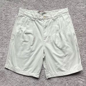 Berle M Dumas & Sons Light Beige Pleated Men’s Shorts Size 34 Chinos 100% Cotton
